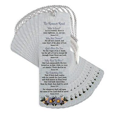 Dicksons Romans Road Silvertone 6 x 2 Cardstock Bookmark with Tassel Pack of 12