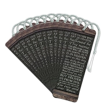 Dicksons The Lords Prayer Textured Brown 6 x 2 Cardstock Bookmark with Tassel Pack of 12