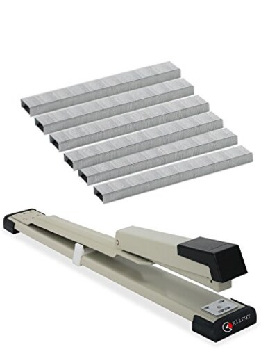 Klingy Long Reach Stapler 20 Sheets Capacity 210 Staples Capacity Adjustable up to 12 Perfect for Binding Books pamphlets brochures and Stapling Bundle Stapler with 5000 Staples