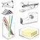 Gersoniel 6 Pieces Clear Office Desk Accessories for Student Back to School Office Supplies Include Acrylic Tape Dispenser Notepad Holder Stapler Pen Holder Staple Remover for Student Teacher