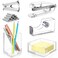 Gersoniel 6 Pieces Clear Office Desk Accessories for Student Back to School Office Supplies Include Acrylic Tape Dispenser Notepad Holder Stapler Pen Holder Staple Remover for Student Teacher