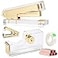 VOSTOR Acrylic Gold Tape Dispenser Desktop Stapler Includes Staple Remover Tape 1000pcs Staples Cute Office Stapler Set for Modern Design Desk Accessory Kit