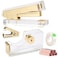 VOSTOR Acrylic Gold Tape Dispenser Desktop Stapler Includes Staple Remover Tape 1000pcs Staples Cute Office Stapler Set for Modern Design Desk Accessory Kit