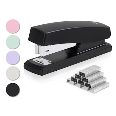 Deli Stapler Desktop Staplers with 640 Staples Office Stapler 25 Sheet Capacity Black