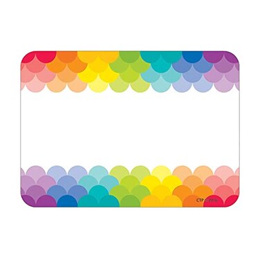 Creative Teaching Press CTP Painted Palette Rainbow Scallops LabelsName Tags Set of 36 35 x 25 Each 4821