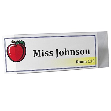 C-Line CLine Plastic Name Tent Holders 414 x 11 Inches Clear Pack of 25 87507
