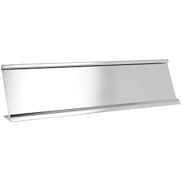 ExcelMark 2x 8Aluminum Name Plate Holder for Desk Office Business Door Sign Holder Silver