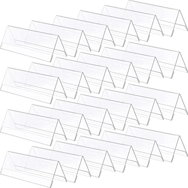 Yulejo 24 Pack Clear Plastic Name Plates for Desk 85 x 3 Acrylic Wall Name Plate Holder Desk Sign Frame for Table Display Blank Nameplate for Office Business Conference Meetingroom Student School Clas