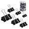 COLOGO Binder Clips Paper Clamps Assorted Sizes 200 Count Black Jumbo Large Medium Small Mini and Micro6 Sizes with Box for Office School and Home