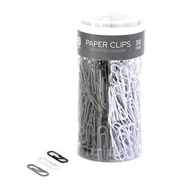 U Brands Paper Clips Medium 118Inch Black White and Gray Fashion Colors 300Count