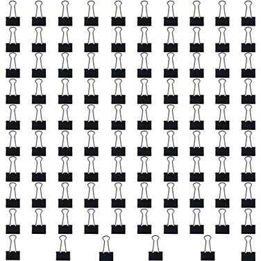 Clipco Binder Clips Medium 125Inch Black 96Pack
