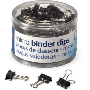 Officemate Staples Micro Binder Clips Black 100 Count ExtraSmall Clips for Receipts Labels Detailed Paperwork