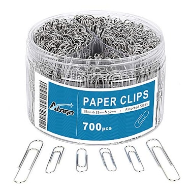 Alago Paper Clips 700 pcs Paper Clips Assorted Sizes Large Medium Small 1 Metal Paperclips 2 Inch JumboMini Silver Paper Clip for Paperwork Home School and Office Supplies
