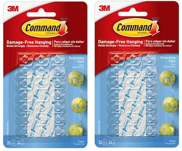 Command 17026CLRES Decorating Clips Clear 20Clips 2 Pack