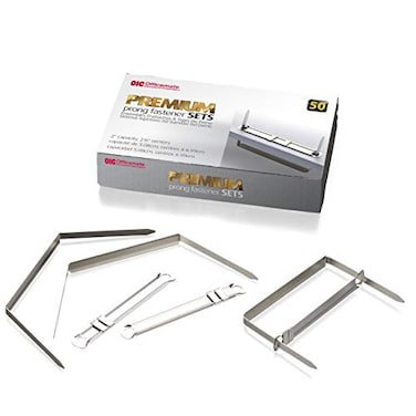 Officemate Premium Prong Fasteners Complete Set 2Inch Capacity 275Inch Base Box of 50 99711