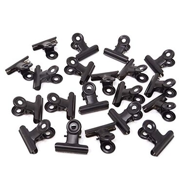Honbay 20PCS 30mm12inch Black Metal Bulldog Clips Hinge Clips for Documents Planner Pages Receipts Pictures Photos etc