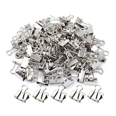 YCVIORING Silver Binder Clips Mini Paper Clip Small Paper Clamps 15mm 58 inch 100 Pack Micro Size Office Clips for Home School and Business Silver
