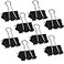 KAKAMINA Medium Binder Clips 16 Inch 60 Pack Large Binder Clips Medium Paper Clamps for Office and Home Supplies Black