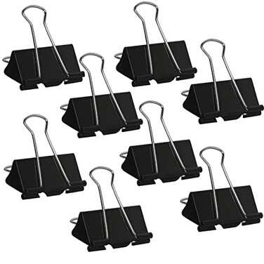 KAKAMINA Medium Binder Clips 16 Inch 60 Pack Large Binder Clips Medium Paper Clamps for Office and Home Supplies Black