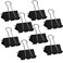 KAKAMINA Medium Binder Clips 16 Inch 60 Pack Large Binder Clips Medium Paper Clamps for Office and Home Supplies Black