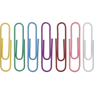 Business Source Sparco SP Richards Company Paper Clips Vinyl Coated Jumbo No 2 250 per Box Assorted SPR01604