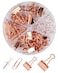 CREECHWA Paper Clips and Binder Clips Set Metal Assorted Sized Binders with Push Pins Cute Office Supplies for Desk Desk Accessories Rosegold