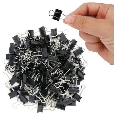 OWLKELA 120 Pack Mini Binder Clips Black Binder Clips Small Paper Clips 15mm 58 Inch Micro Size Office Clips for Home School Office and Business