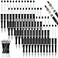 Crtiin 100 Pieces Plastic Beadable Pen Bulk Kit 50 Bead Ballpoint Shaft Black Ink Beaded Pens with 50 Refills for DIY Making Gift for OfficeBlack