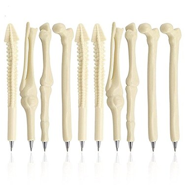MXXGMYJ Creative Novelty Bone Shape Ink Ballpoint Pens Finger Pen Nurse Doctor Pen Stationery Gift Crazy Student Gift Pack of 20