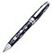 Xezo Urbanite Ballpoint Pen Medium Point Retro Blue Black and Cream Checkered Acrylic on Brass and Aluminium Chrome Plated Limited Edition and Serialized No Two Alike