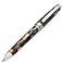 Xezo Urbanite Brass Ballpoint Pen Medium Point Woody Brown Silver and Black Acrylic Inlay with Chrome Plating Handcrafted Limited Edition Serialized No Two Alike