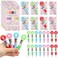 Sayglossy 24 Sets Donuts Pens Gift Bulk 4in1 Funny Multicolor Ballpoint Pen with Positive Cards for Teacher Coworker Employe Appreciation Office Gift