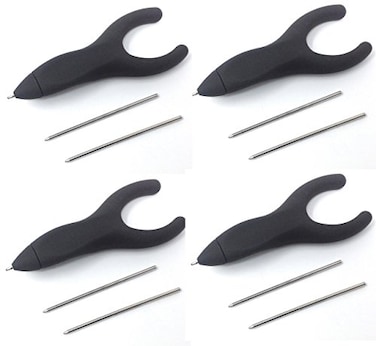 Penagain Ergosof Ballpoint Pen with Black Ink Set of 4 Pens Individually Packaged with Two Black Ink Refills per Pen Black
