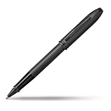 Cross Townsend Refillable Rollerball Pen Presented in a Luxury Gift Box Medium Point Black Ink Black PVD Microknurl