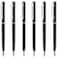 Unibene 6 Pack Slim Metallic Retractable Ballpoint Pens Matte Black Chrome Metallic Retractable 10mm Medium Point Black Ink with 6 Stainless Steel Refills for Business Office Gift