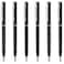 Unibene 6 Pack Slim Metallic Retractable Ballpoint Pens Matte Black Chrome Metallic Retractable 10mm Medium Point Black Ink with 6 Stainless Steel Refills for Business Office Gift