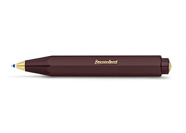 Kaweco CLASSIC SPORT Ball Pen Bordeaux I Retractable Ballpoint Pen with Standard D1 Refills 105 cm