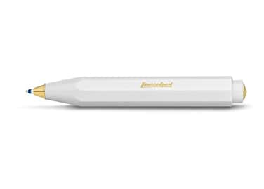 Kaweco CLASSIC SPORT Ball Pen White I Retractable Ballpoint Pen with Standard D1 Refills 105 cm