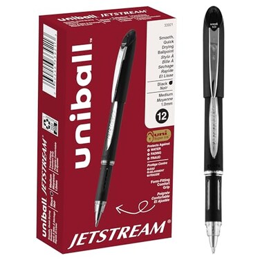 Uni-Ball uniball Jetstream Ballpoint Pens Medium Point 10mm Black 12 Pack