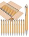 lyforx 100pcs Bamboo Pens Bulk Wooden Bamboo Pens Engraving Wooden Ballpoint Pen Customizable Gift Pen Bulk