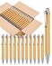 lyforx 100pcs Bamboo Pens Bulk Wooden Bamboo Pens Engraving Wooden Ballpoint Pen Customizable Gift Pen Bulk
