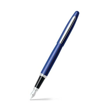 Sheaffer VFM Neon Blue Fountain Pen with Chrome Trim and Medium Nib