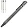 Cool Hand 48 Titanium Alloy Bolt Action Pen Ballpoint Ink Refillable Stainless Steel Pocket Clip EDC Business Collection Stylus with 3 Refills Gray