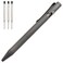 Cool Hand 48 Titanium Alloy Bolt Action Pen Ballpoint Ink Refillable Stainless Steel Pocket Clip EDC Business Collection Stylus with 3 Refills Gray