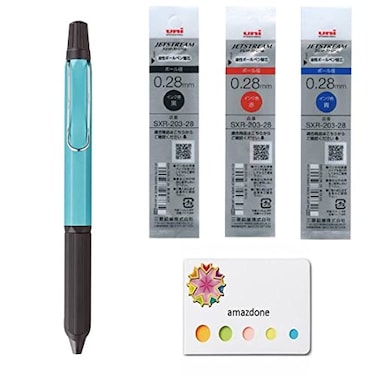 amazdone uni Jetstream EDGE 3028 3Colors Ballpoint Pen TwoTone Turquoise BodySXE3250328T71Jetstream EDGE 028mm Ballpoint pen refill 3ColorsSXR20328 Black Red Blue Sticky Notes Value Set