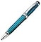 Xezo Incognito Brass Twist Action Medium Ballpoint Pen Guilloche Enamel in Blue Color with Pure Platinum Plating Handcrafted and Serialized