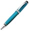 Xezo Incognito Brass Twist Action Medium Ballpoint Pen Guilloche Enamel in Blue Color with Pure Platinum Plating Handcrafted and Serialized