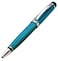 Xezo Incognito Brass Twist Action Medium Ballpoint Pen Guilloche Enamel in Blue Color with Pure Platinum Plating Handcrafted and Serialized