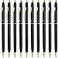 Cambond Slim Ballpoint Pens Bulk Black Ink 10mm Medium Point Retractable Metal Pen for Police Uniform Flight Attendant Office 10 Pack Black Barrel