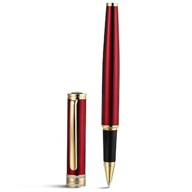 BEILUNER Luxury Rollerball Pen DiamondStudded Cap Design 24K Gold Finish Noble and Elegant Schneider Ink Refill Fancy Pen Gift Set for Women Men Executive Office Nice Designer Pens